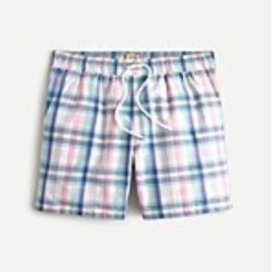 J Crew Men’s 6” swim trunk in pastel plaid. Size large